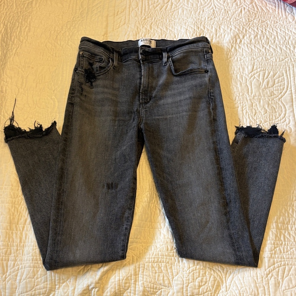 Agolde distressed Black Skinny Jeans